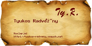 Tyukos Radvány névjegykártya